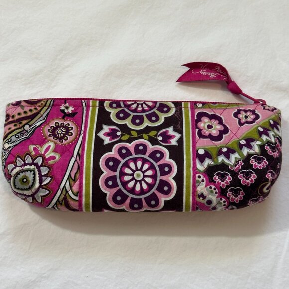 Vera Bradley Euro Wallet and Brush & Pencil Case Very Berry Paisley SET EUC - Picture 6 of 9